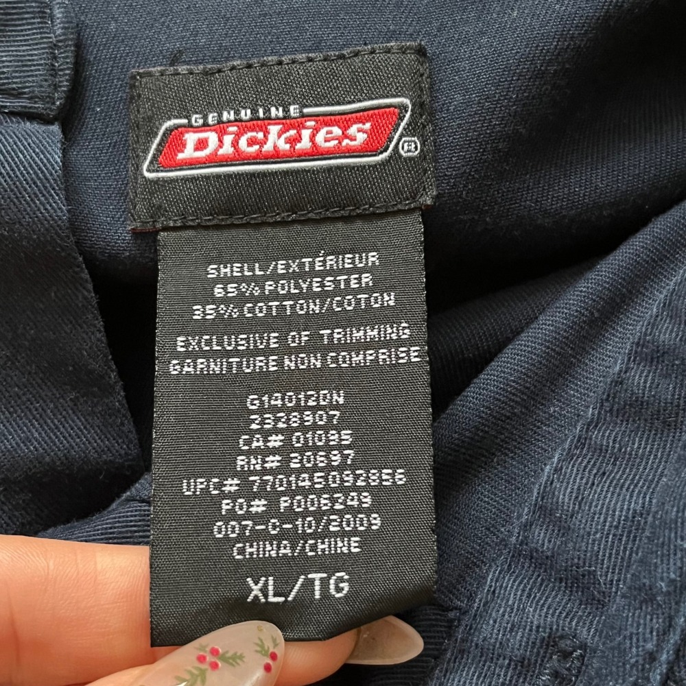 Dickies Long Sleeve Snap Front Work Shirt Mens XL Tall Navy Blue